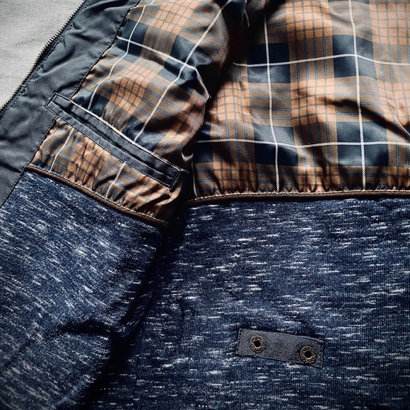 Johnston & Murphy Navy Vest w Brown Suede Trim - Picture 4 of 7